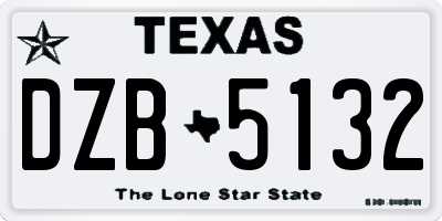 TX license plate DZB5132