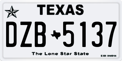 TX license plate DZB5137