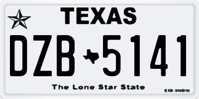 TX license plate DZB5141