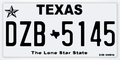 TX license plate DZB5145