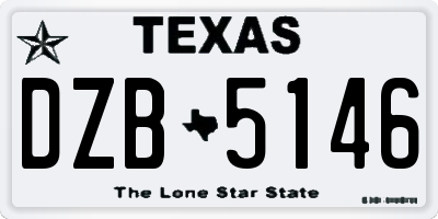 TX license plate DZB5146