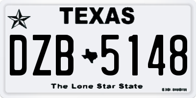 TX license plate DZB5148