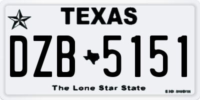 TX license plate DZB5151