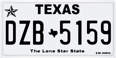 TX license plate DZB5159