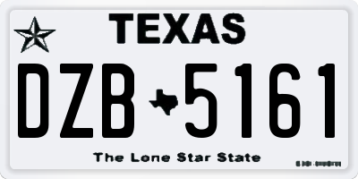 TX license plate DZB5161