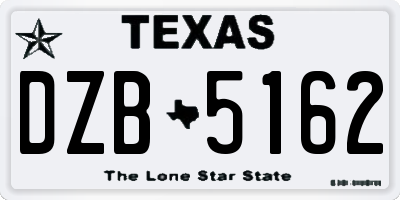 TX license plate DZB5162