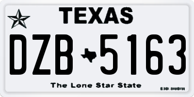 TX license plate DZB5163