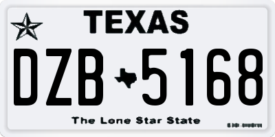 TX license plate DZB5168