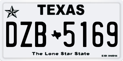 TX license plate DZB5169