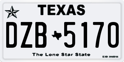 TX license plate DZB5170