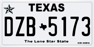TX license plate DZB5173