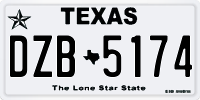 TX license plate DZB5174