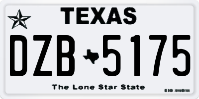 TX license plate DZB5175