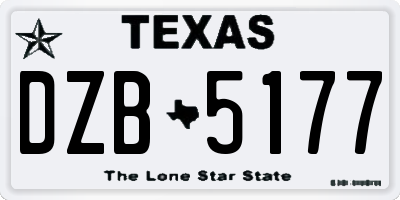 TX license plate DZB5177