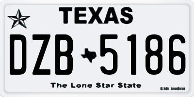 TX license plate DZB5186