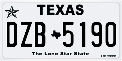 TX license plate DZB5190