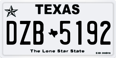 TX license plate DZB5192