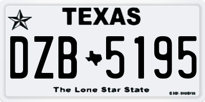 TX license plate DZB5195