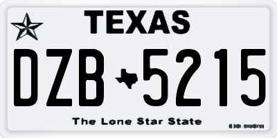 TX license plate DZB5215