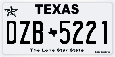 TX license plate DZB5221