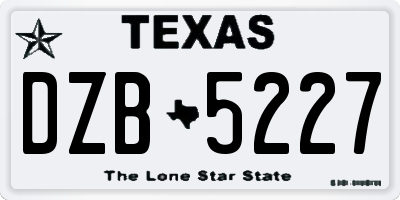 TX license plate DZB5227