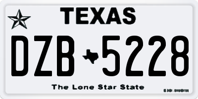 TX license plate DZB5228