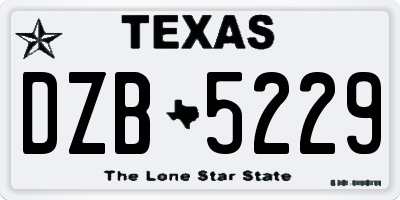 TX license plate DZB5229