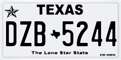 TX license plate DZB5244