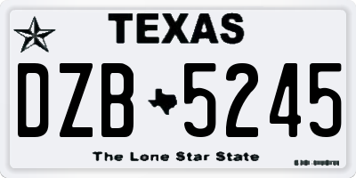 TX license plate DZB5245