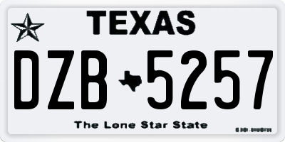 TX license plate DZB5257