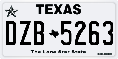 TX license plate DZB5263