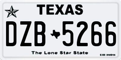 TX license plate DZB5266