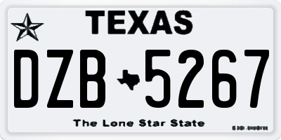 TX license plate DZB5267
