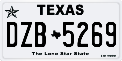 TX license plate DZB5269