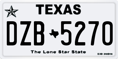 TX license plate DZB5270