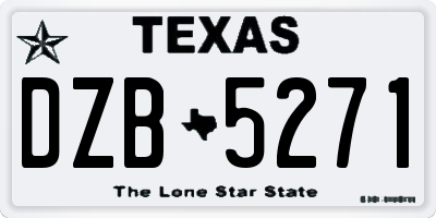 TX license plate DZB5271