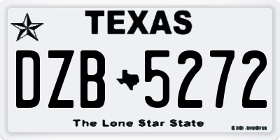 TX license plate DZB5272