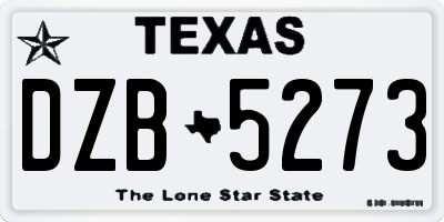 TX license plate DZB5273