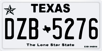 TX license plate DZB5276