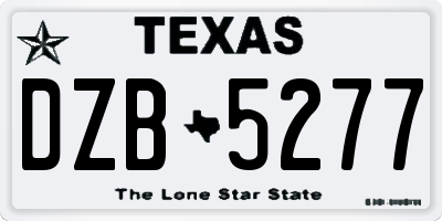 TX license plate DZB5277