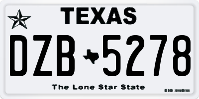 TX license plate DZB5278