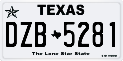 TX license plate DZB5281