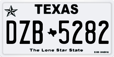 TX license plate DZB5282