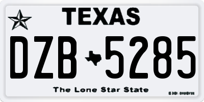 TX license plate DZB5285