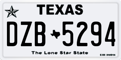 TX license plate DZB5294