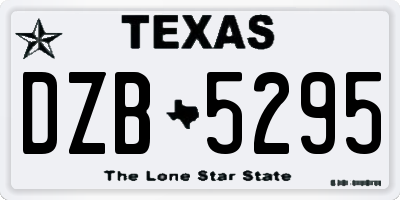 TX license plate DZB5295