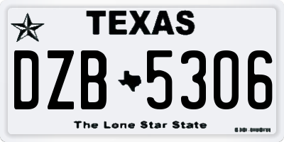 TX license plate DZB5306