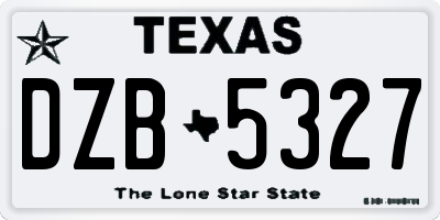 TX license plate DZB5327