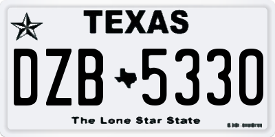 TX license plate DZB5330