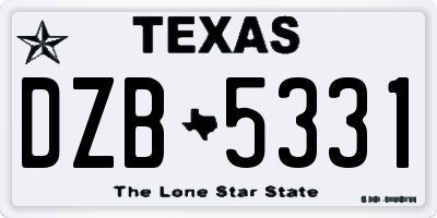 TX license plate DZB5331